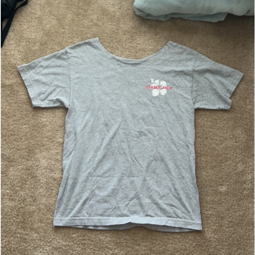 grey trader joe’s t with cut neck size medium
